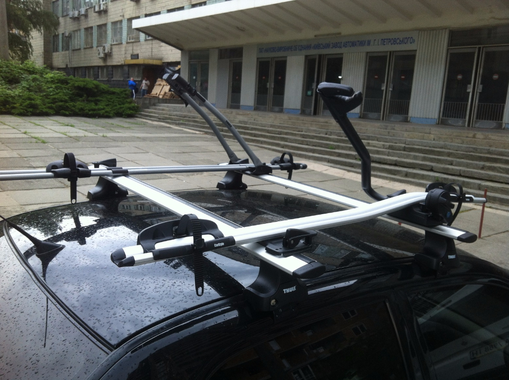 Багажник Thule-754 WingBar+Thule FreeRide 532+CarStyle BikeStyle на Mitsubishi Lancer