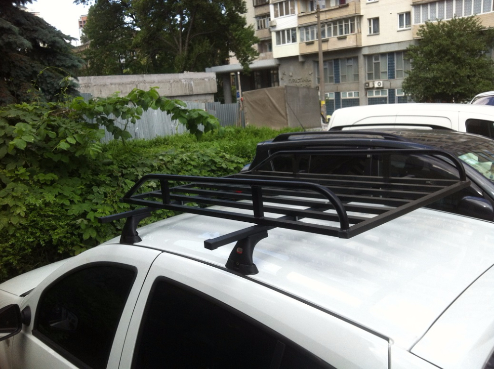 Багажник Amos Koala Stl и корзина Kenguru с 2 бортами на Renault Sandero