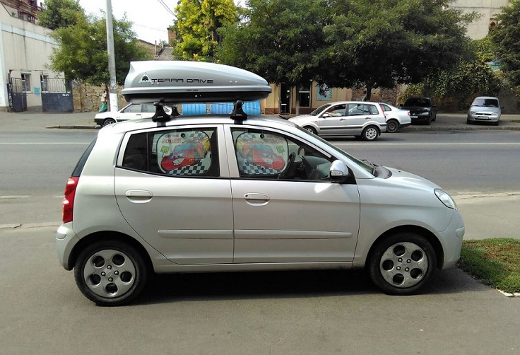 Бокс Terra Drive-320 (серый) на Kia Picanto