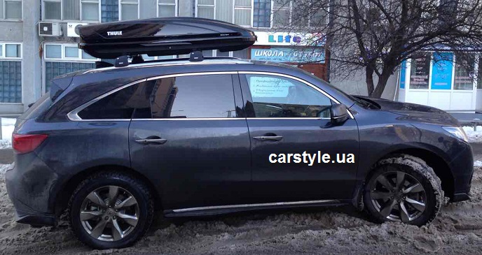 Багажник Thule Edge 959 и бокс Thule Motion 600 Black на Acura MDX