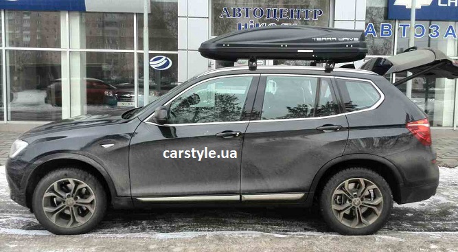 Багажник Aguri Runner и бокс Terra Drive-480 (черный) на BMW X5