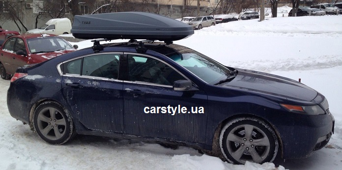 Багажник Thule-754 с поперечинами Stream и бокс Thule Touring 780 на Acura TL